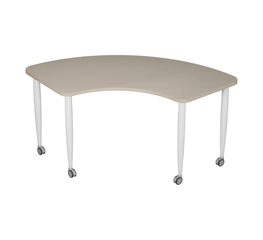 PLAYFORM 228 K modulární hravé stoly, mobilní, výška 750 mm, kovová podnož bílá, deska 25 mm, saténo
